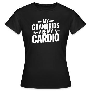Mes petits-enfants sont mon cardio - T-shirt Femme - noir - Devant - AI Model Female 172 dark (172cm)