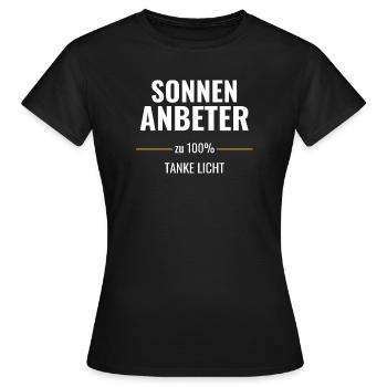 Sonnenanbeter zu 100% Tanke Licht - Frauen T-Shirt - Schwarz - Vorne - AI Model Female 172 dark (172cm)