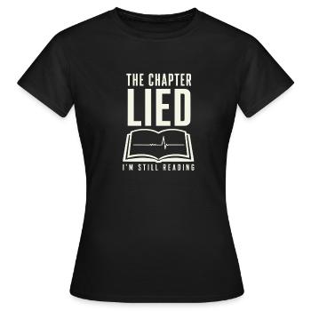 Kapitel Lied – Weiter Lesen - Frauen T-Shirt - Schwarz - Vorne - AI Model Female 172 dark (172cm)