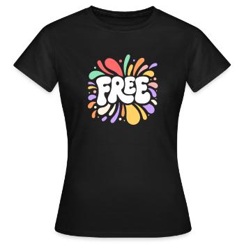 FREE multi-coloured glow - Women's T-Shirt - black - Front - AI Model Female 172 dark (172cm)