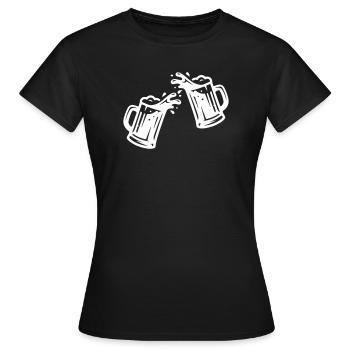 Bier Anstoßen Weizenbier - Frauen T-Shirt - Schwarz - Vorne - AI Model Female 172 dark (172cm)