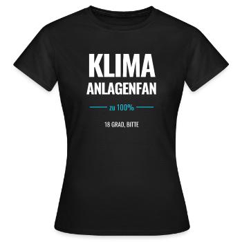 Klimaanlagenfan zu 100% 18 Grad bitte - Frauen T-Shirt - Schwarz - Vorne - AI Model Female 172 dark (172cm)