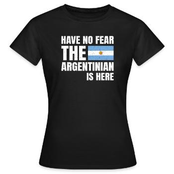 N’ayez pas peur L’Argentin est là Argentin - T-shirt Femme - noir - Devant - AI Model Female 172 dark (172cm)