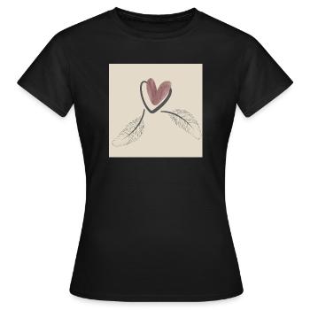 Herz. - Frauen T-Shirt - Schwarz - Vorne - AI Model Female 172 dark (172cm)