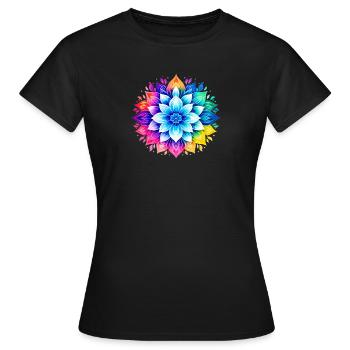 Colorful Boho Mandala Flower - Women's T-Shirt - black - Front - AI Model Female 172 dark (172cm)