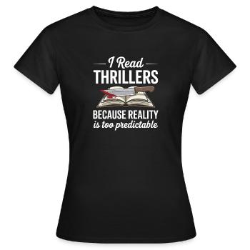Club de lecture de thriller Lecteurs de romans policiers - T-shirt Femme - noir - Devant - AI Model Female 172 dark (172cm)