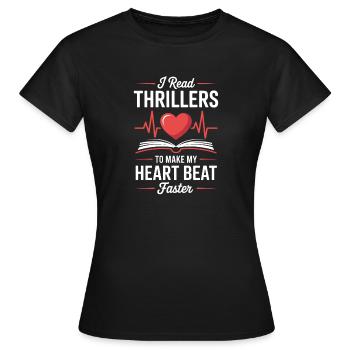Lecteur de thrillers Livres policiers Romans policiers - T-shirt Femme - noir - Devant - AI Model Female 172 dark (172cm)