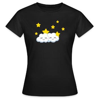 Nuages câlins - T-shirt Femme - noir - Devant - AI Model Female 172 dark (172cm)