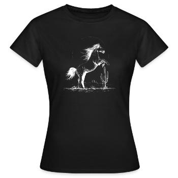 Desert Stallion Circle - Frauen T-Shirt - Schwarz - Vorne - AI Model Female 172 dark (172cm)