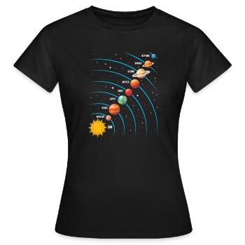 Sonnensystem Weltraumwissenschaft Astronomie Kinder - Frauen T-Shirt - Schwarz - Vorne - AI Model Female 172 dark (172cm)