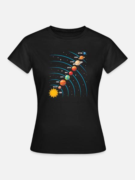 Sonnensystem Weltraumwissenschaft Astronomie Kinder - Frauen T-Shirt - Schwarz