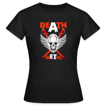 Skull Wings Blades Metal Death Metal - Women's T-Shirt - black - Front - AI Model Female 172 dark (172cm)