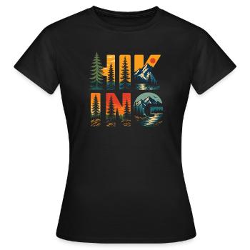 Randonnée - Aventure en plein air - T-shirt Femme - noir - Devant - AI Model Female 172 dark (172cm)