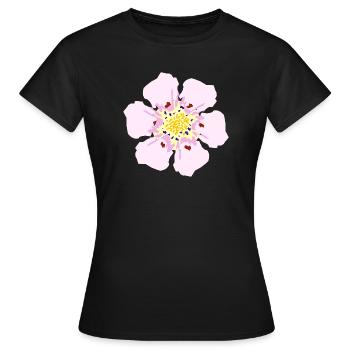 Zarte Pastellblüte - Frauen T-Shirt - Schwarz - Vorne - AI Model Female 172 dark (172cm)