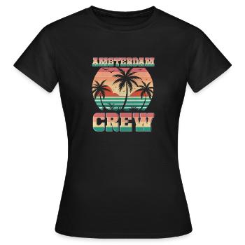 Amsterdam Crew - Frauen T-Shirt - Schwarz - Vorne - AI Model Female 172 dark (172cm)