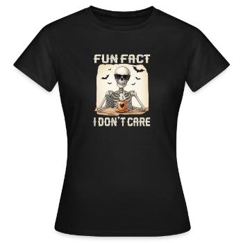 Fait amusant sur le squelette : je m’en fiche - T-shirt Femme - noir - Devant - AI Model Female 172 dark (172cm)