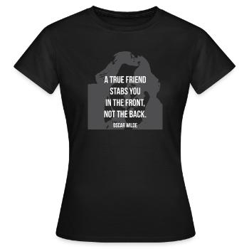 Oscar-Wilde-Zitat über Freundschaft - Frauen T-Shirt - Schwarz - Vorne - AI Model Female 172 dark (172cm)