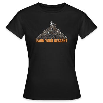 Gagnez votre Descent Topo Map VTT - T-shirt Femme - noir - Devant - AI Model Female 172 dark (172cm)