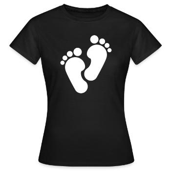 Barfuß, Barfüße - Frauen T-Shirt - Schwarz - Vorne - AI Model Female 172 dark (172cm)