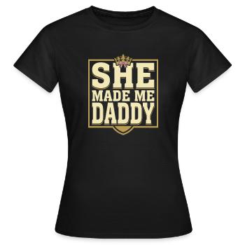 First Father's Day Gift for Girl, Dad - Women's T-Shirt - black - Front - AI Model Female 172 dark (172cm)