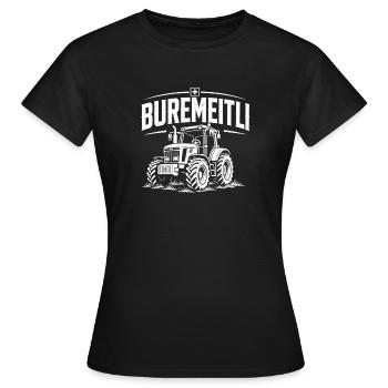 Buremeitli - das Desing für Schweizer Bäuerinen - Frauen T-Shirt - Schwarz - Vorne - AI Model Female 172 dark (172cm)