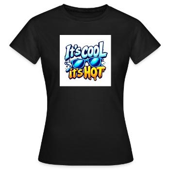 ItsCool ItsHot - Sonnenbrillenmotiv - Frauen T-Shirt - Schwarz - Vorne - AI Model Female 172 dark (172cm)