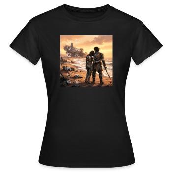 Science-fiction fantasy romance - T-shirt Femme - noir - Devant - AI Model Female 172 dark (172cm)