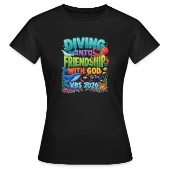 Tauchen-Freundschaftsgott VBS 2026 - Frauen T-Shirt - Schwarz - Vorne - AI Model Female 172 dark (172cm)