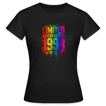 Limited Edition 1998 Jahrgang Geburtstag Art - Frauen T-Shirt - Schwarz - Vorne - AI Model Female 172 dark (172cm)