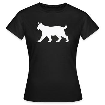 Luchs Silhouette Weiß - Frauen T-Shirt - Schwarz - Vorne - AI Model Female 172 dark (172cm)