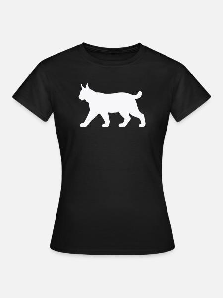 Luchs Silhouette Weiß - Frauen T-Shirt - Schwarz