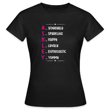 Ashley Name Gift - Women's T-Shirt - black - Front - AI Model Female 172 dark (172cm)