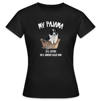 Dog Border Collie Pyjamas - Frauen T-Shirt - Schwarz - Vorne - AI Model Female 172 dark (172cm)