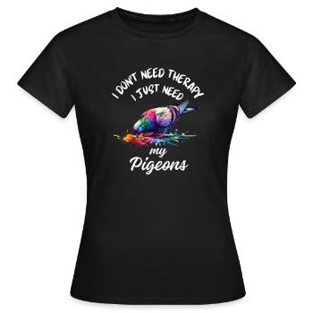 Kunst der Taubentherapie - Frauen T-Shirt - Schwarz - Vorne - AI Model Female 172 dark (172cm)