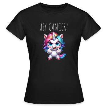 Hey Krebs-Einhorn - Frauen T-Shirt - Schwarz - Vorne - AI Model Female 172 dark (172cm)