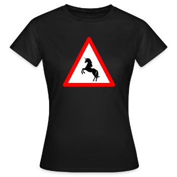 Hüte dich vor Einhörnern voraus - Frauen T-Shirt - Schwarz - Vorne - AI Model Female 172 dark (172cm)