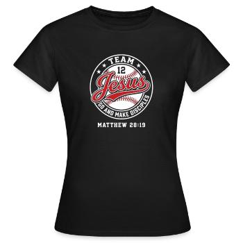 L’équipe Jésus Fait des disciples Matthieu 28:19 - T-shirt Femme - noir - Devant - AI Model Female 172 dark (172cm)