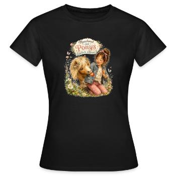 Manchmal sind Ponys einfach schlauer  - Frauen T-Shirt - Schwarz - Vorne - AI Model Female 172 dark (172cm)