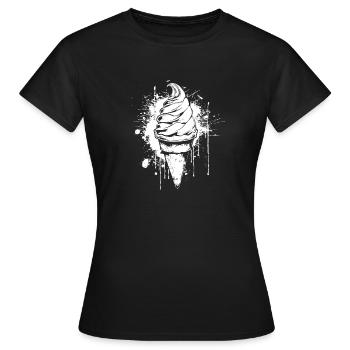 Eistüte Farbklecks - Frauen T-Shirt - Schwarz - Vorne - AI Model Female 172 dark (172cm)