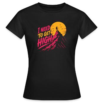 Mountain Hiking Adventure - I Need to Go High - Women's T-Shirt - black - Front - AI Model Female 172 dark (172cm)
