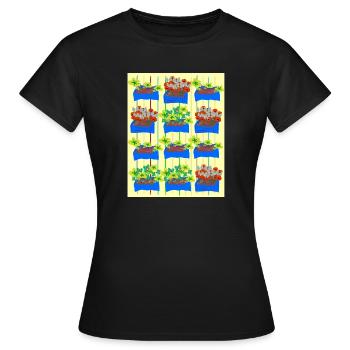 Blumentöpfe - Frauen T-Shirt - Schwarz - Vorne - AI Model Female 172 dark (172cm)
