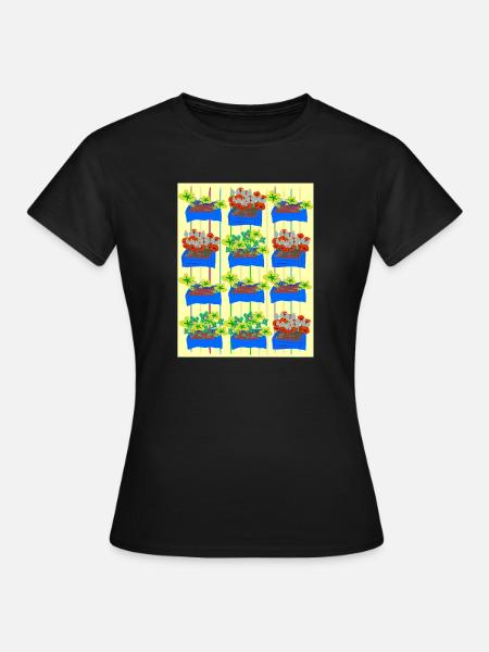 Blumentöpfe - Frauen T-Shirt - Schwarz