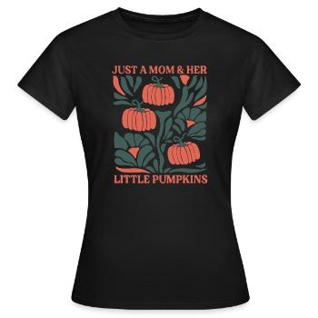 Mother And Little Pumpkins Autumn - Women's T-Shirt - black - Front - AI Model Female 172 dark (172cm)