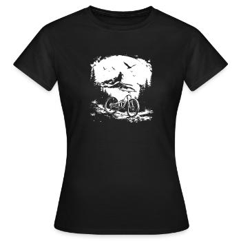 Croquis de VTT - T-shirt Femme - noir - Devant - AI Model Female 172 dark (172cm)