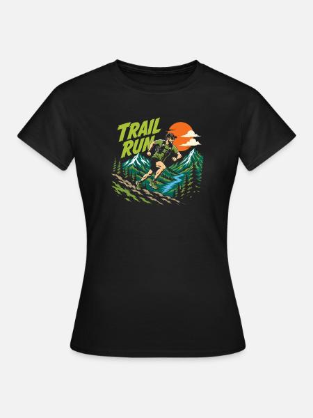 Trailrun - Frauen T-Shirt - Schwarz