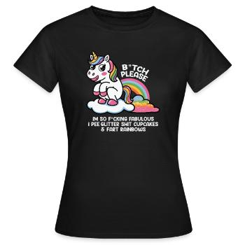 Glitzerndes Einhorn mit Regenbogen Geschenk - Frauen T-Shirt - Schwarz - Vorne - AI Model Female 172 dark (172cm)