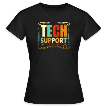 Tech Support Buntes Retro - Frauen T-Shirt - Schwarz - Vorne - AI Model Female 172 dark (172cm)