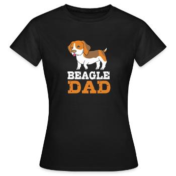 Beagle Papa - Frauen T-Shirt - Schwarz - Vorne - AI Model Female 172 dark (172cm)