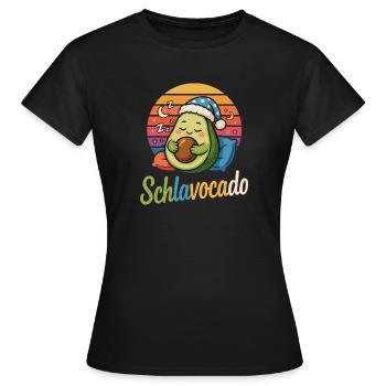 Schlavocado Lustige Schlafige Avocado Für - Frauen T-Shirt - Schwarz - Vorne - AI Model Female 172 dark (172cm)