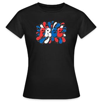 Liberté en éclats tricolores - T-shirt Femme - noir - Devant - AI Model Female 172 dark (172cm)